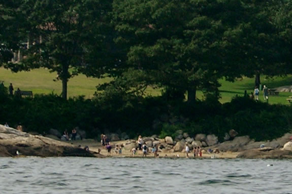 Half Moon Beach is located at Stage Fort Park in Gloucester Massachusetts Half Moon Beach is located at Stage Fort Park in Gloucester Massachusetts