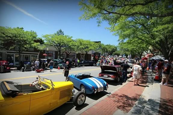 Hundred of Classic Cars will be at the Carriagetown Car Show in downtown Amesbury Massachusetts, a Trails and Sails Event