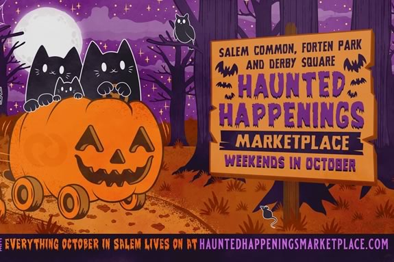 The Haunted Happenings Marketplace runs on weekends during October in Salem Massachusetts 