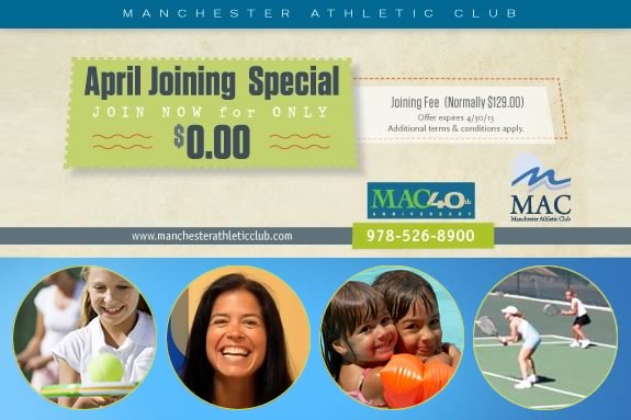 Manchester Athletic Club April Membership Special - join the MAC for FREE until April 30, 2013! Manchester Athletic Club April Membership Special - join the MAC for FREE