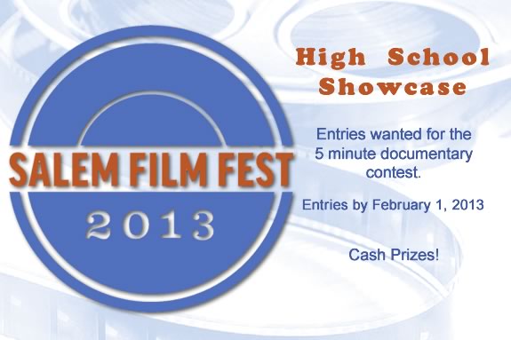 Massachusetts High School students are encouraged to enter the Salem Film Fest's 5 minute documentary contest and high school showcase! Massachusetts High School student are encouraged to enter the Salem Film Fest