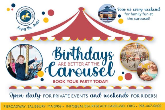 Birthday party, Anniversary, Reunion venue, party venue, children's party location Celebrate your child’s birthday with a party at Salisbury Beach Carousel.