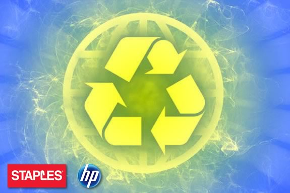 Do right by the planet and recycle your electronics at STAPLES! Sponsored by HP. Do right by the planet and recycle your electronics at STAPLES!