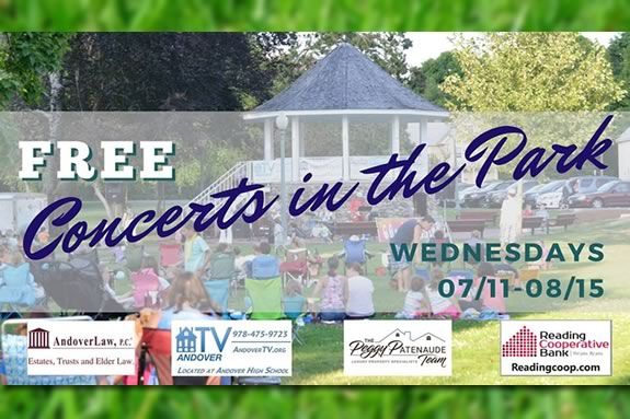 Enjoy free concerts in Central Parks in Andover Massachusetts