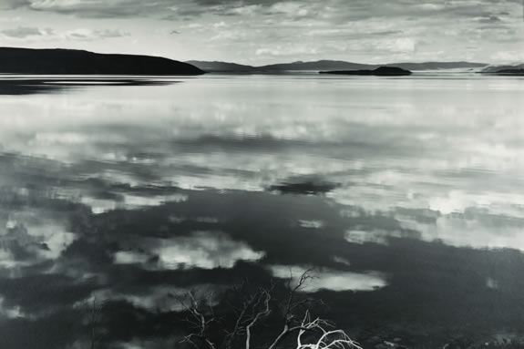 Reflections at Mono Lake, California, 1948, Photograph by Ansel Adams, Gelatin silver print David H. Arrington Collection; © 2011 The Ansel Adams Publishing Rights Trust Reflections at Mono Lake, California, 1948, Photograph by Ansel Adams ©2011