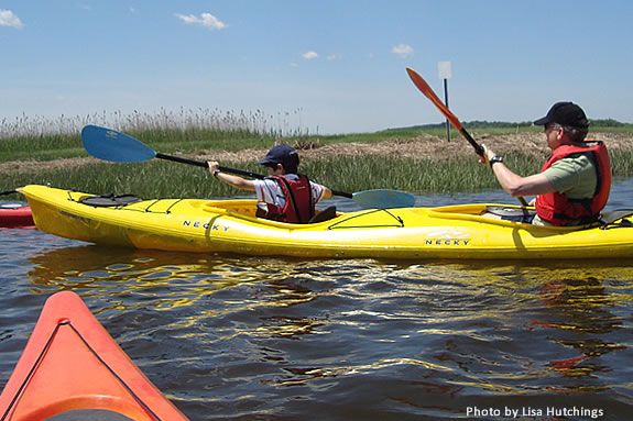 Kayaking basics are taught along with this family kayak exploration at Joppa