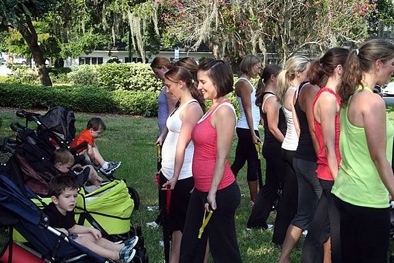 At Baby Boot Camp, moms get exercise while kids have fun! 