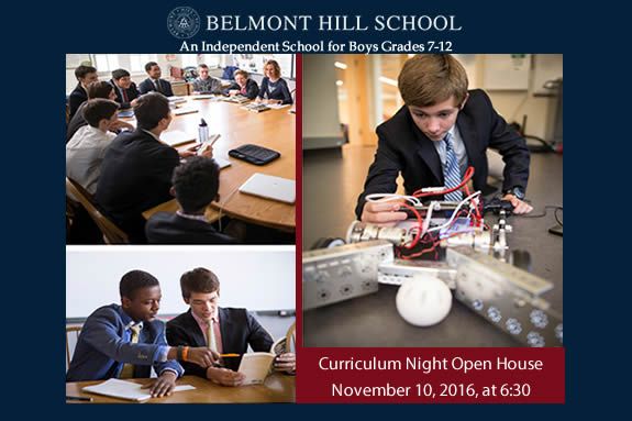 Belmont Hill School An Independent School for Boys Grades 7-12.