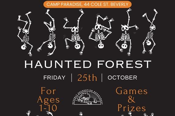 Visit Beverly Recreation's Haunted Forest at Camp Paradise in Beverly Massachsuetts an evening of haunted family fun!