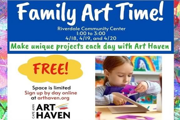 Family Art Time April Vacation Programs with Art Haven in Gloucester Massachusetts