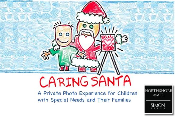 Caring Santa Photo Sessions at North Shore Shopping Center in Peabody. Visit NorthShore Mall during the holidays for family event. Caring Santa Photo Sessions at North Shore Shopping Center in Peabody