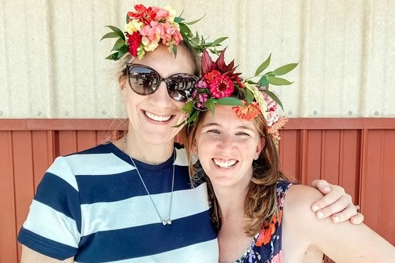 Make your own flower crown at Cider Hill Farm in Amesbury Massachusetts