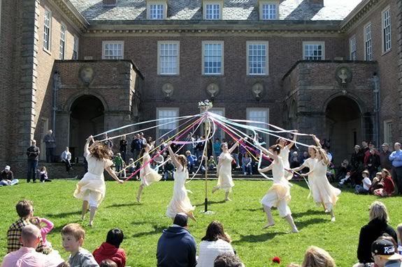 Maypole dancers at the Crane Estate in Ipswich, Masssachusetts