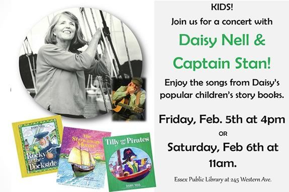 Music stories and family fun featuring Daisy Nell at the TOHP Library in Essex! Music stories and family fun featuring Daisy Nell at the TOHP Library in Essex!