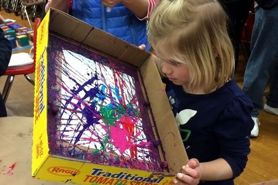 Messy Art Night at Essex Elementary School, February 10, 2017