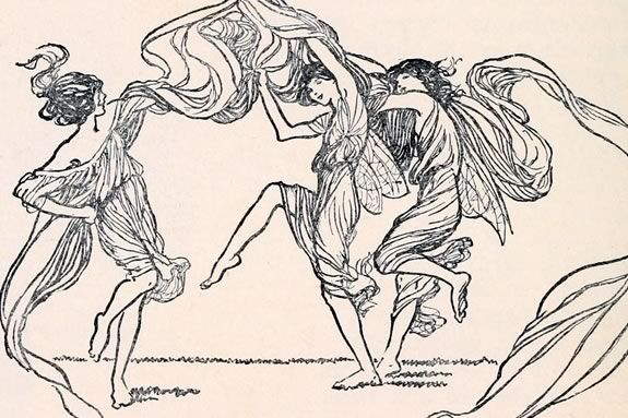 Illustration of Fairies from Princess Mary's Gift Book. Do you think you can find fairies at Mass Audubon's Ipswich River Wildlife Sanctuary? Illustration of Fairies from Princess Mary's Gift Book
