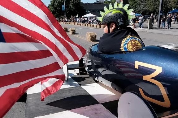 The Gloucester Massachusetts Fish Box Derby encourages teamwork and friendly family competition!