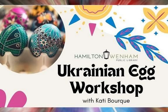 Join Hamilton Wenham Library in Massachusetts for a workshop on making Ukrainian Eggs. Join Hamilton Wenham Library in Massachusetts for a workshop on making Ukrainian Eggs.