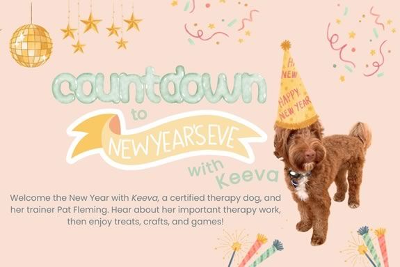 Celebrate New Year's Eve with Keeva the Therapy Dog at the Hamilton-Wenham Public Library. Celebrate New Year's Eve with Keeva the Therapy Dog at the Hamilton-Wenham Public Library.