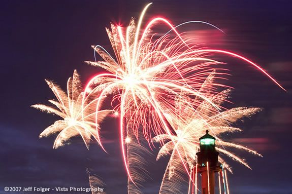 Marblehead Fireworks as seen from Chandler Hovey Park by Jeff Folger