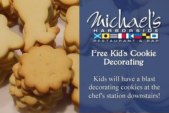 Kids are invited to come decorate cookies for the holidays at Michael's Harborsi