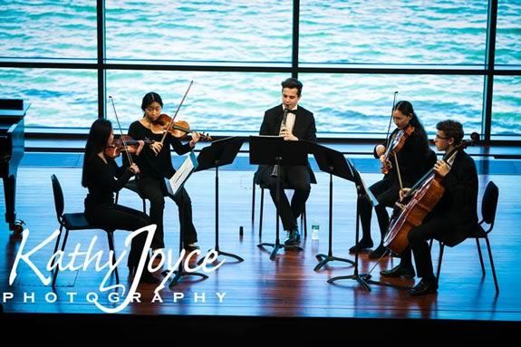 Northeast Massachusetts NMYO’s Honors Chamber Ensemble performing at the Shalin Liu performing arts center in Rockport MA