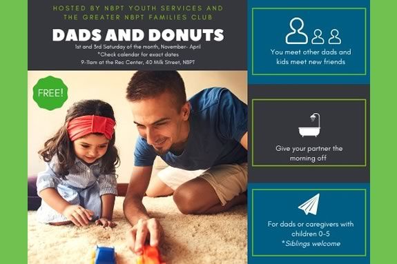 Newburyport Youth Services host a dads and donuts session where kids can play and dads can socialize