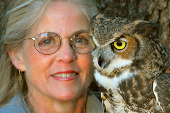Marcia Wilson and friend from 'Eyes on Owls'. Photo ©Mark Wilson 