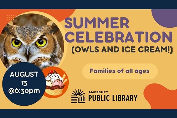 Owls & Ice Cream at the Public Library in Amesbury Massachusetts with Eyes On Owls Owls & Ice Cream at the Public Library in Amesbury Massachusetts with Eyes On Owls