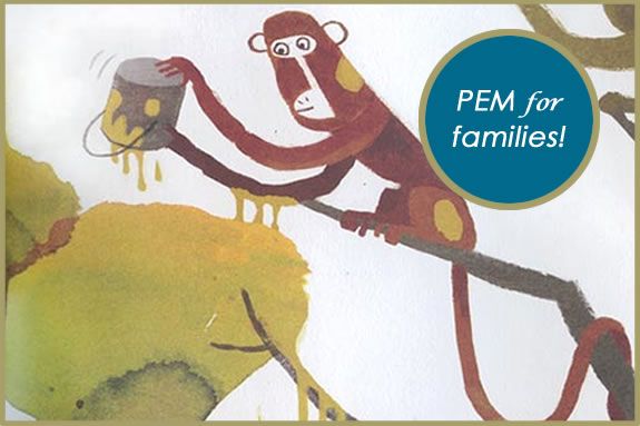 Story Trails at PEM: Discover the mischief some monkeys wreak as we read Adam Lehrhaupt's Warning: Do Not Open this Book! Then make a painting inspired by the animal works in Beyond Human. Story Trails at PEM: Discover the mischief some monkeys wreak as we read Adam Le