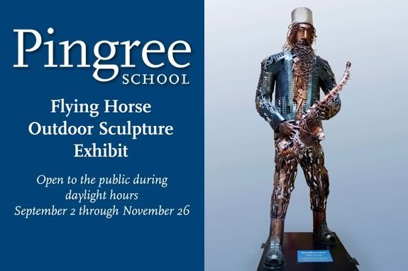 The Flying Horse outdoor sculpture exhibit features works by José Criollo and many others at Pingree School in Hamilton Massachusetts The Flying Horse outdoor sculpture exhibit features works by José Criollo and many others at Pingree School in Hamilton Massachusetts