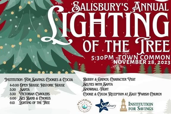 Come to Salisbury Massachusetts for the Annual Tree lighting an lots of community holiday fun! 
