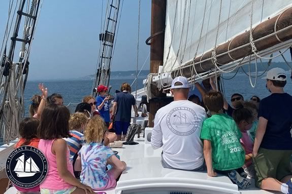 Kids ride free on the 10:30am an Noon Saturday Cruise on the Schooner Lannon through Summer