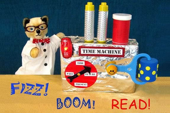 Sparky's Puppets Time Machine at Amesbury Library