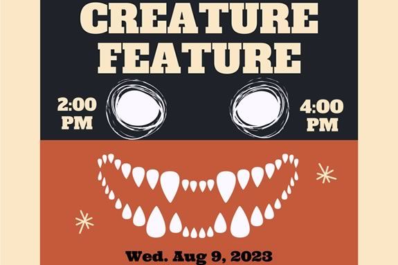 Teens are invited to a creature movie at the Salem Massachusetts Public Library