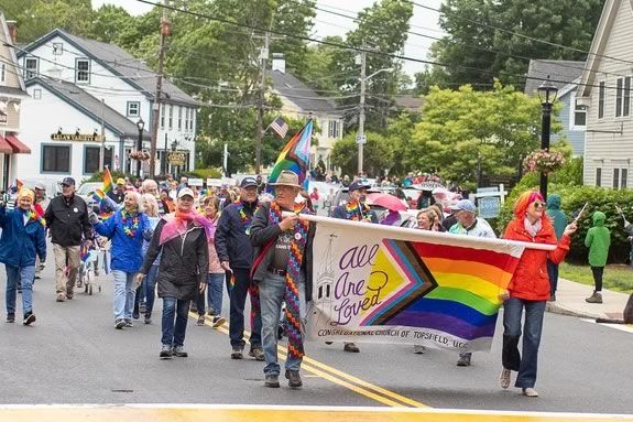 Tri-Town Pride Parade ends at the Town Common in Topsfield Massachusetts Tri-Town Pride Parade ends at the Town Common in Topsfield Massachusetts