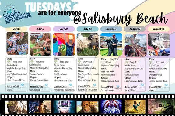 Tuesdays are for everyone special events and activities at Salisbury Beach in Massachusetts