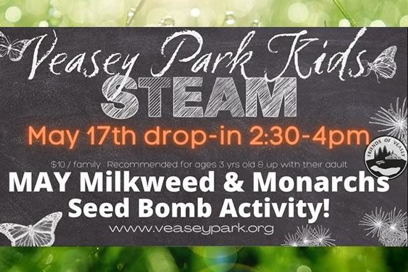 Spring STEAM activities for kids at Veasey Memorial PArk in Groveland, MA focused on plants that attract butterflies