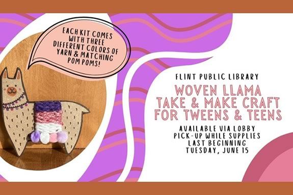 Flint Public Library holds a yarn crafting Flint Public Library holds a yarn crafting take and make kits for teens and tweens! for teens and tweens!
