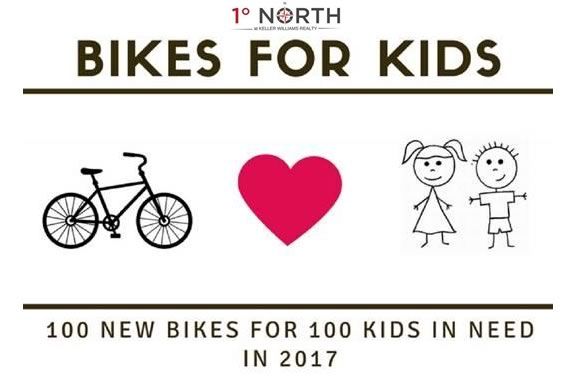1° NORTH is donating 100 Bikes for 100 Deserving Children of the North Shore this holiday season. 1° NORTH is donating 100 Bikes for 100 Deserving Children of the North Shore this holiday season.