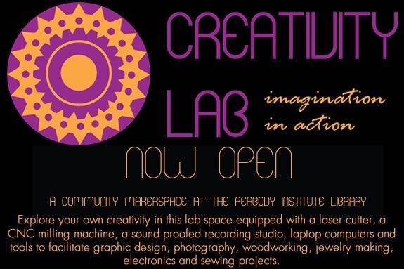 Peabody Library creativity lab is the perfect place for makers to collaborate! 